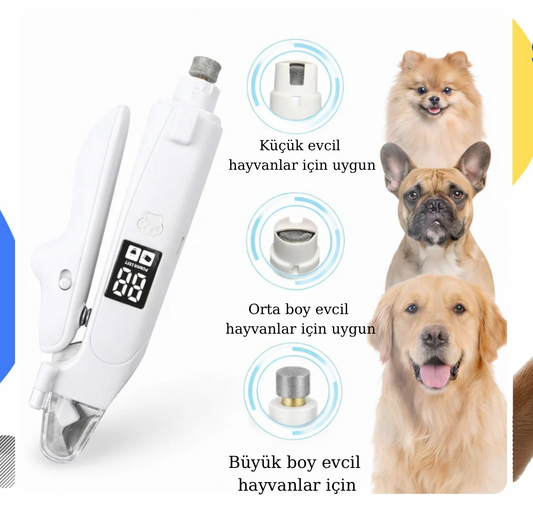Profesyonel 2’si 1 Arada LED Pet Tırnak Kesici ve Törpü