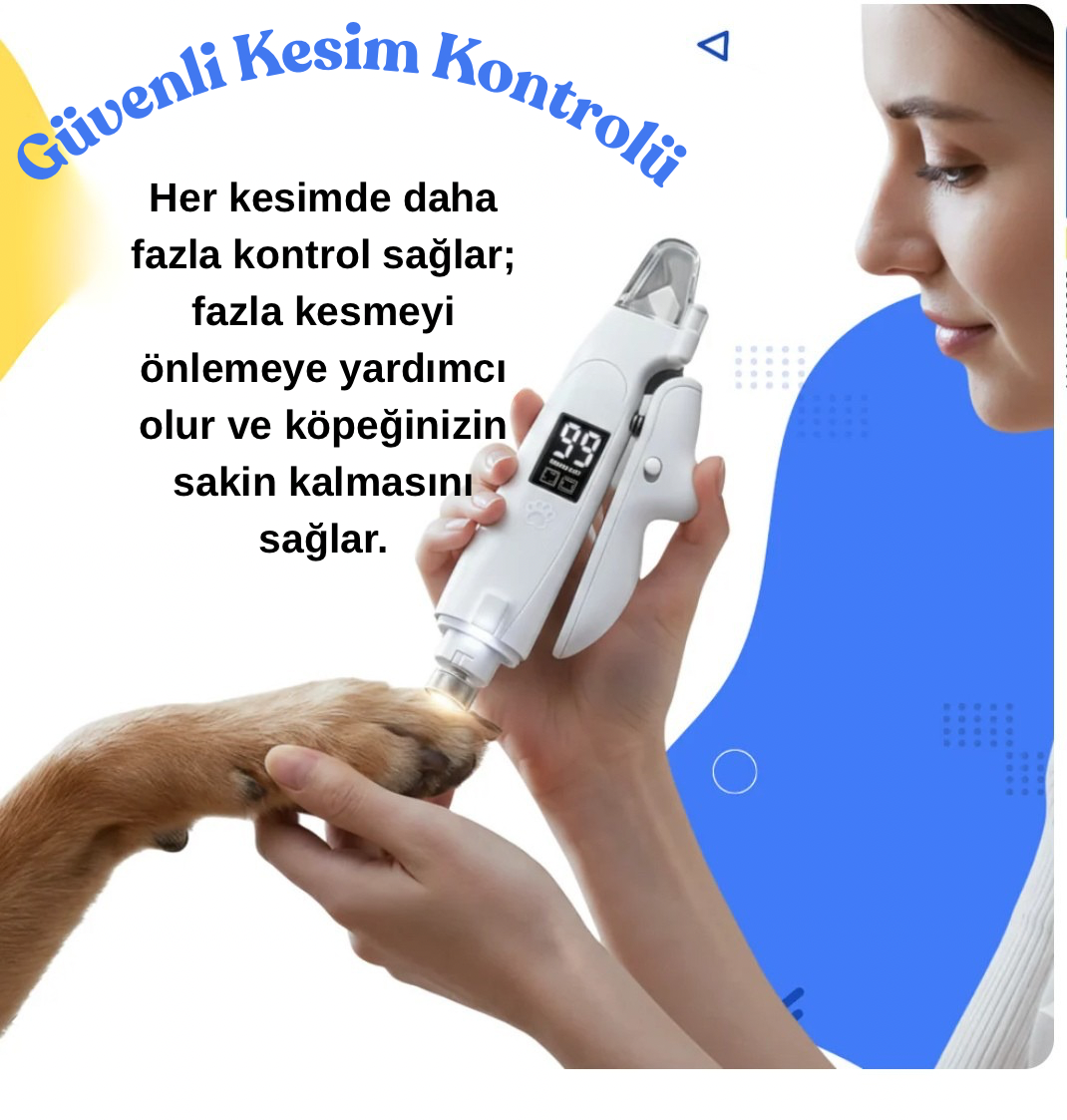 Profesyonel 2’si 1 Arada LED Pet Tırnak Kesici ve Törpü