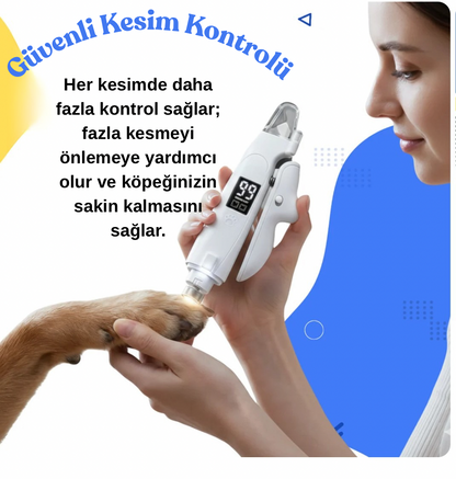 Profesyonel 2’si 1 Arada LED Pet Tırnak Kesici ve Törpü